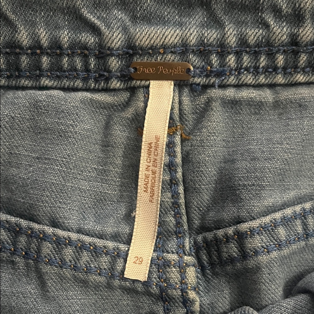 Free People Blue Denim Festival Y2K 90s Mini Skirt 29 - Picture 2 of 8